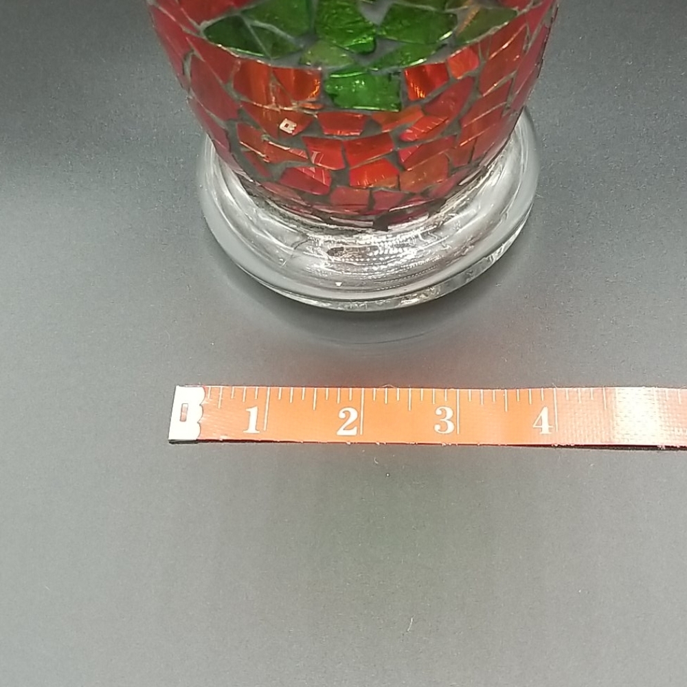 Vintage Red and Green Mosaic Tree Holiday Vase - Picture 5 of 8